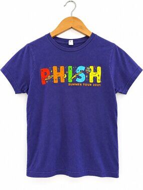 Phish Dry Goods Summer Tour 2021 Purple Graphic Concert T-Shirt Youth M Band Tee